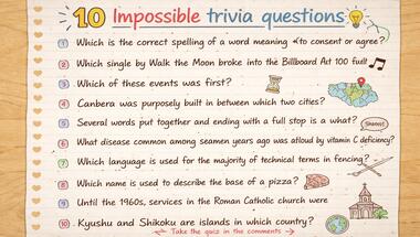 10-question brain teaser (general knowledge)